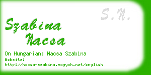 szabina nacsa business card